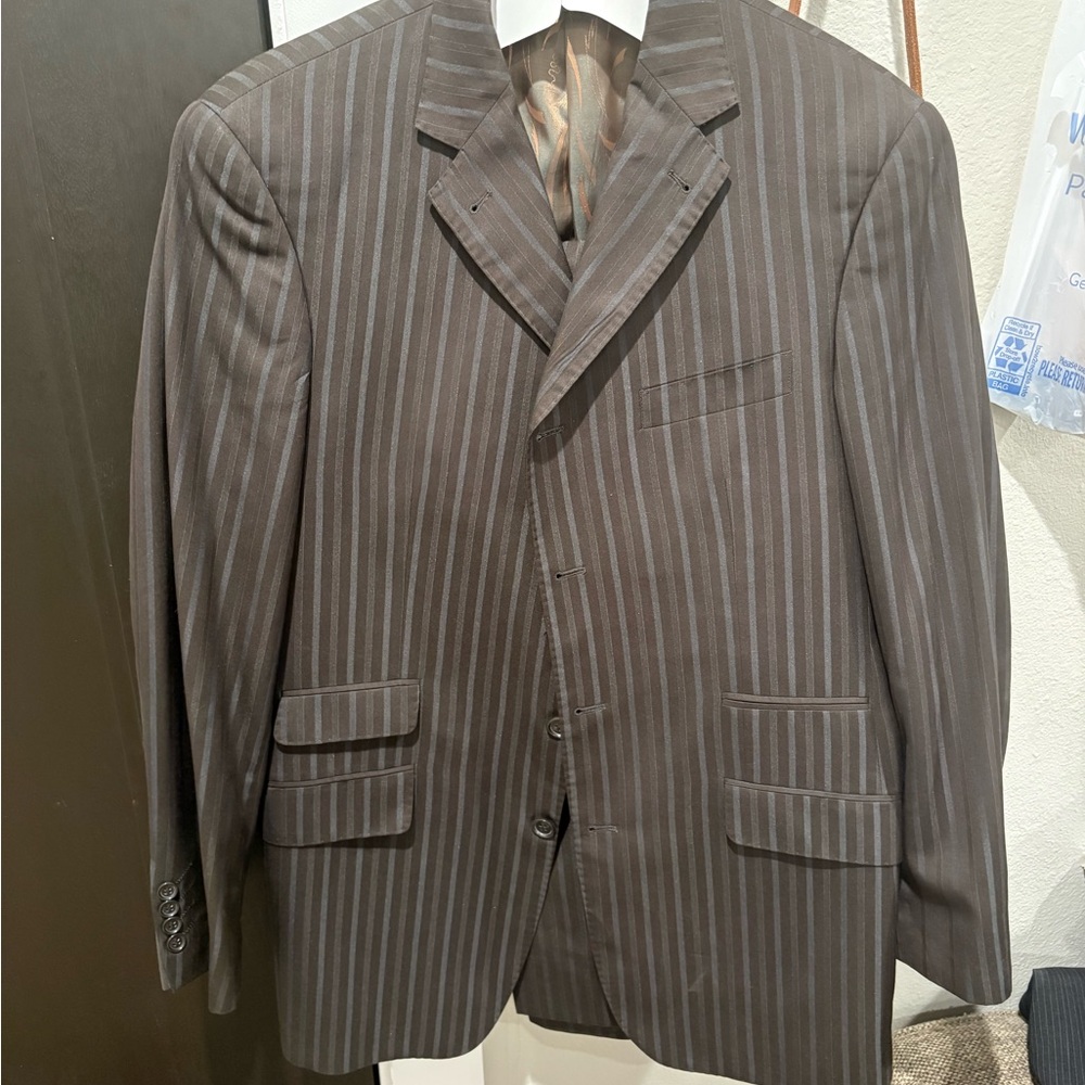 Men's Brown Striped Blazer